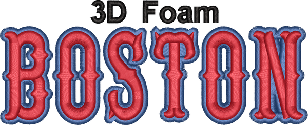 3D Foam Boston Font 2 Color