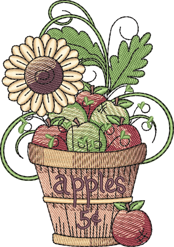 Basket Apples Flower