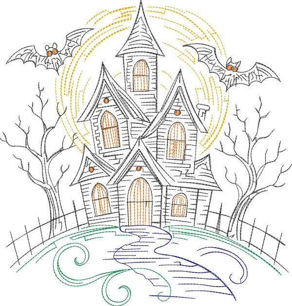 Haunted Mansion Castle Bats Full Front Runline
