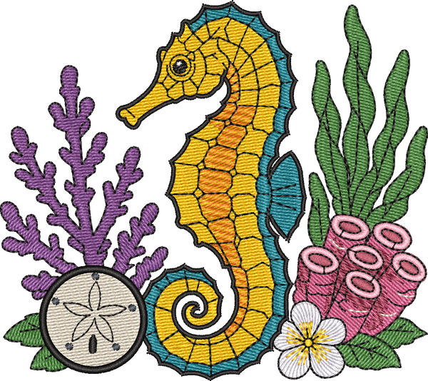 Ocean Seahorse Floral