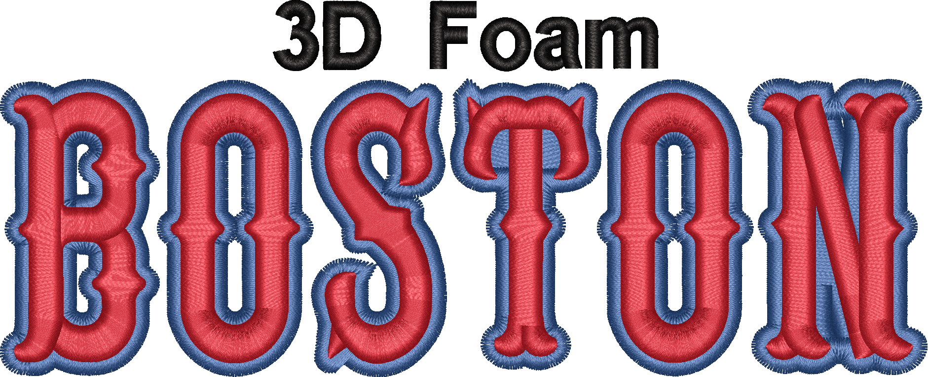 3D Foam Boston Font 2 Color