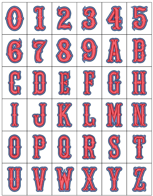 3D Foam Boston Font 2 Color