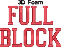 3D Foam Full Block Font 1 Color