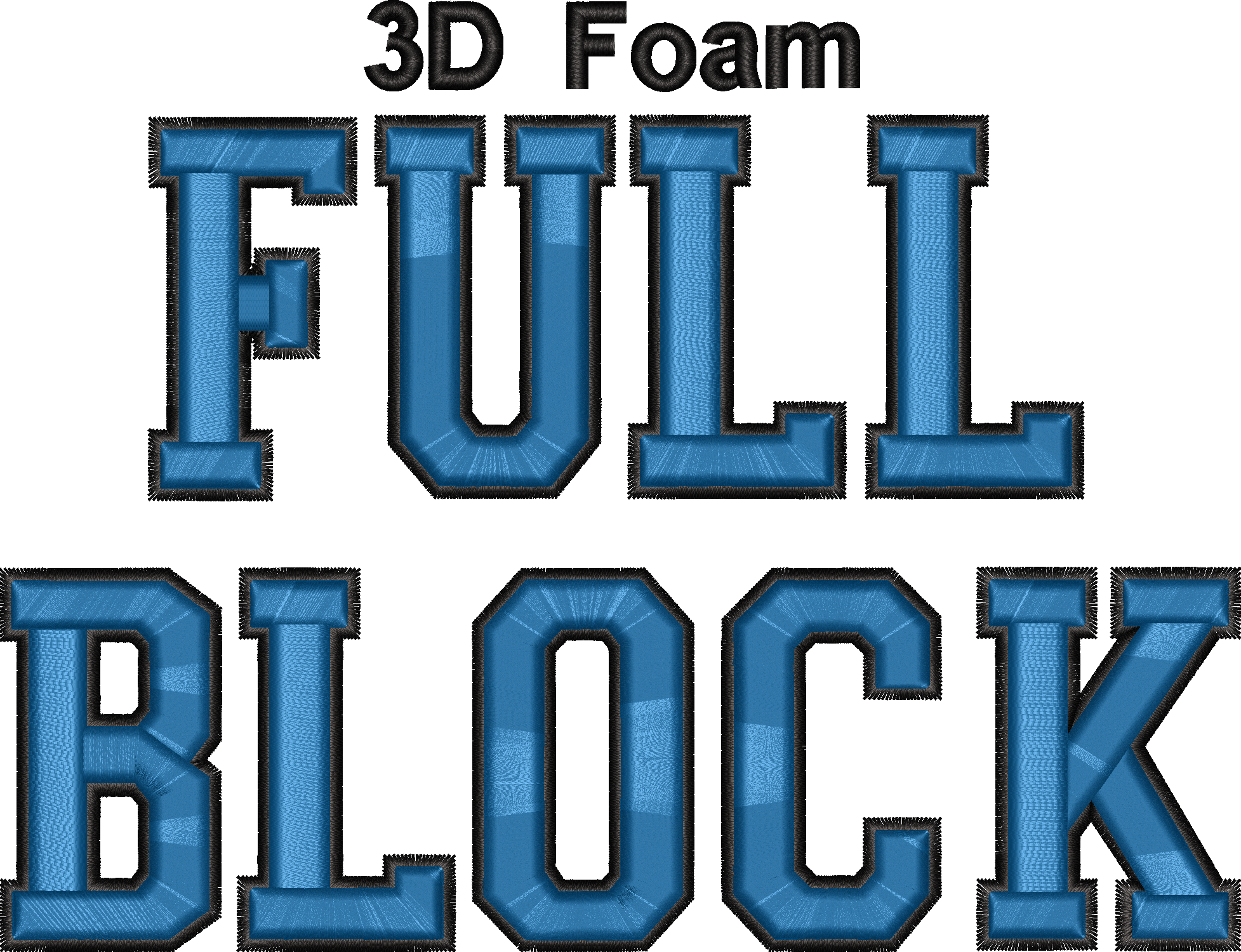 3D Foam Full Block Font 2 Color