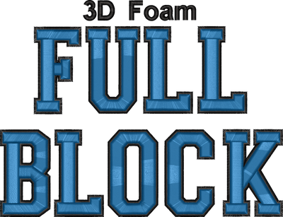 3D Foam Full Block Font 2 Color