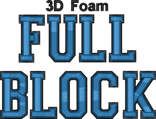 3D Foam Full Block Font 2 Color