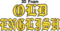 3D Foam Old English Font 2 Color
