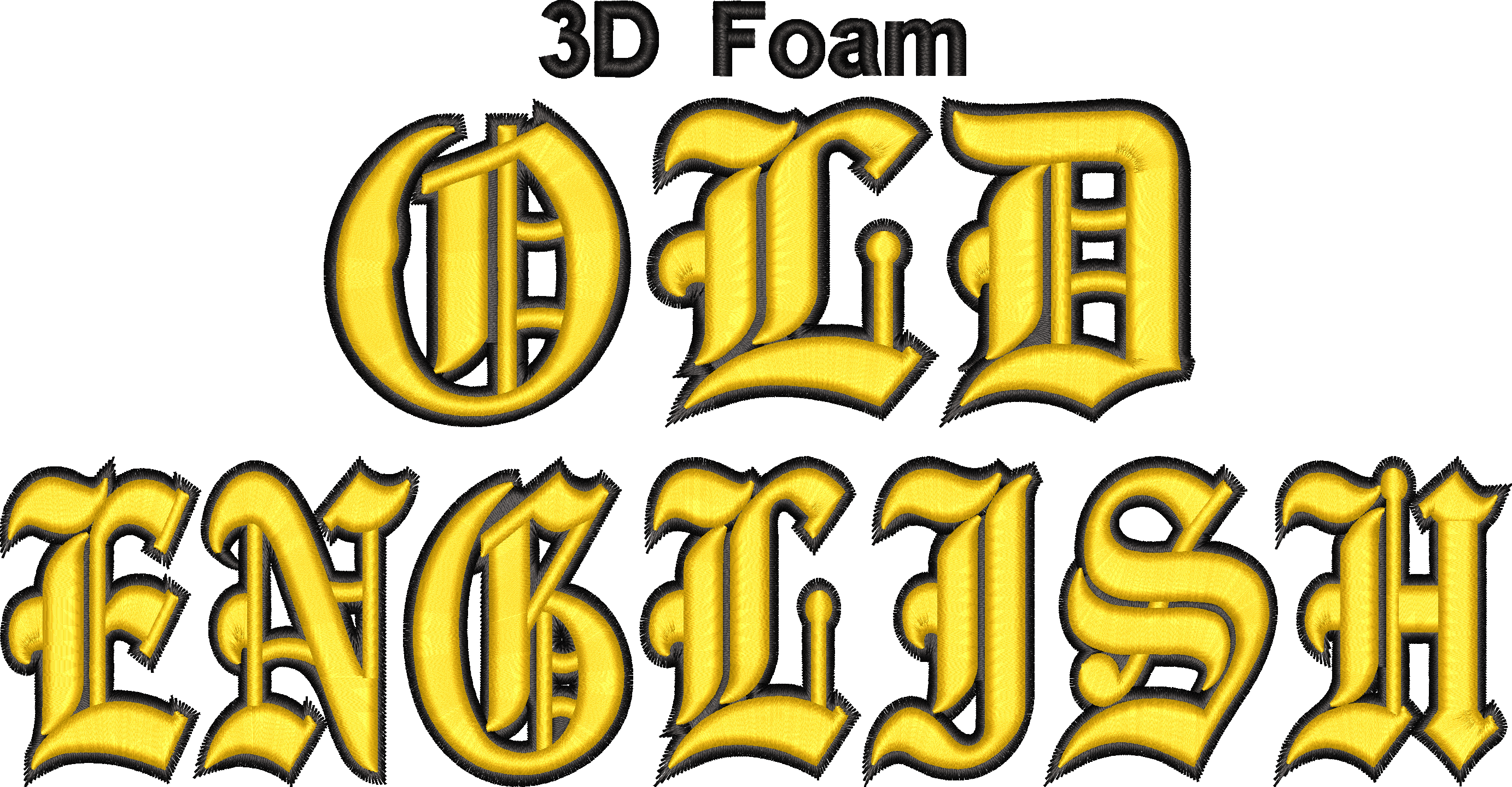3D Foam Old English Font 2 Color
