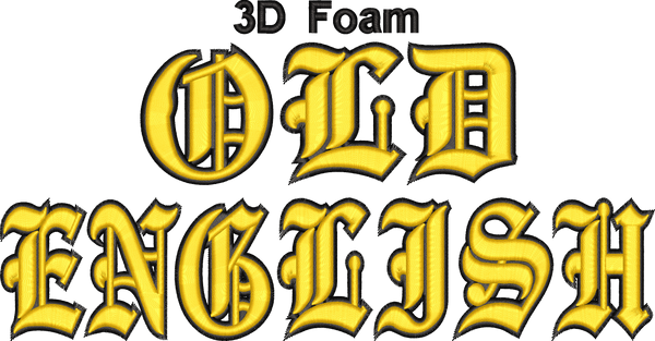 3D Foam Old English Font 2 Color
