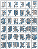 3D Foam Old English Font 2 Color — Full Alphabet