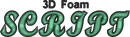 3D Foam Script Font 2 Color