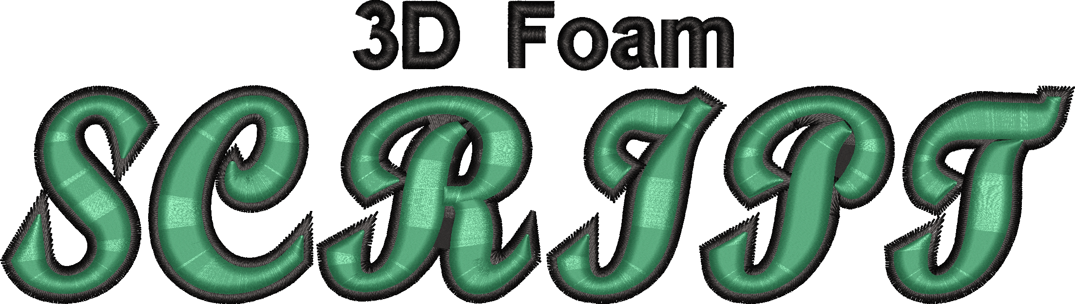 3D Foam Script Font 2 Color