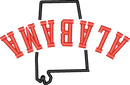 Alabama State Upside Down — embroidery design preview