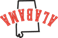 Alabama State Upside Down — embroidery design preview