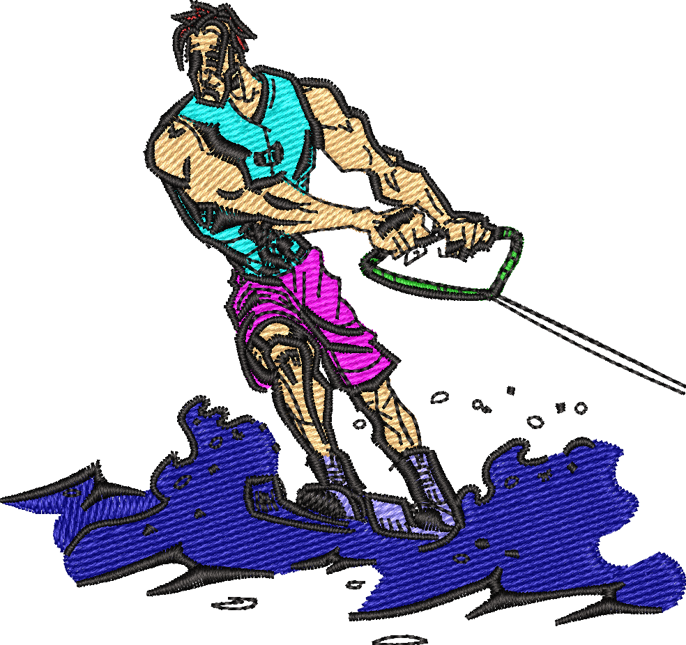 Waterskiing Multicolor