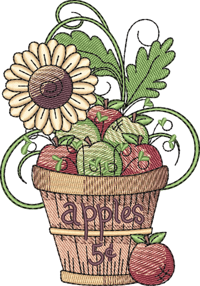 Basket Apples Flower