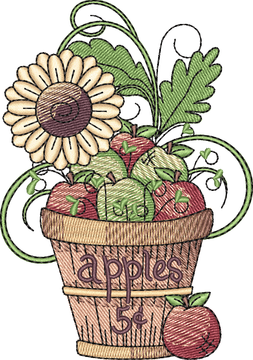 Basket Apples Flower