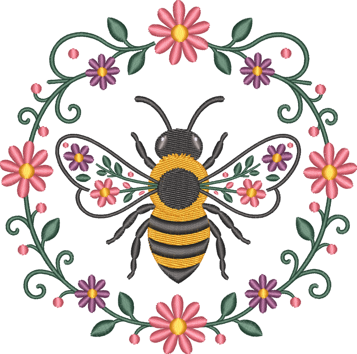 Bee Circle Flowers