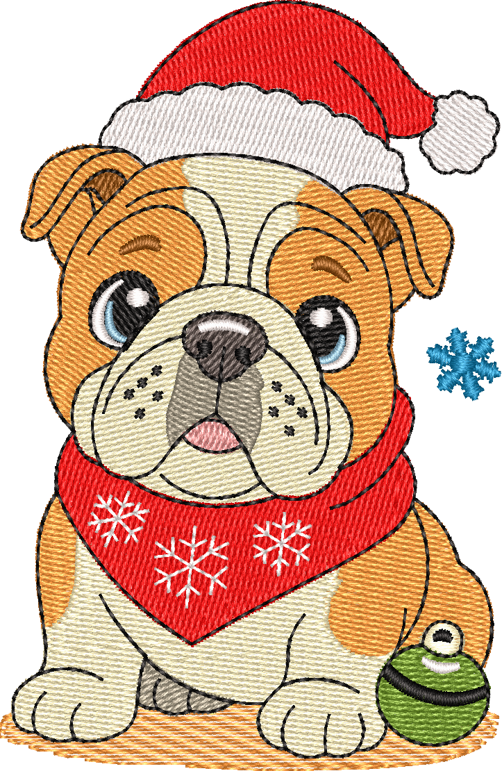 Christmas Puppies Bulldog 2