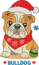 Christmas Puppies Bulldog