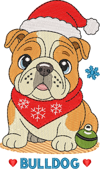 Christmas Puppies Bulldog