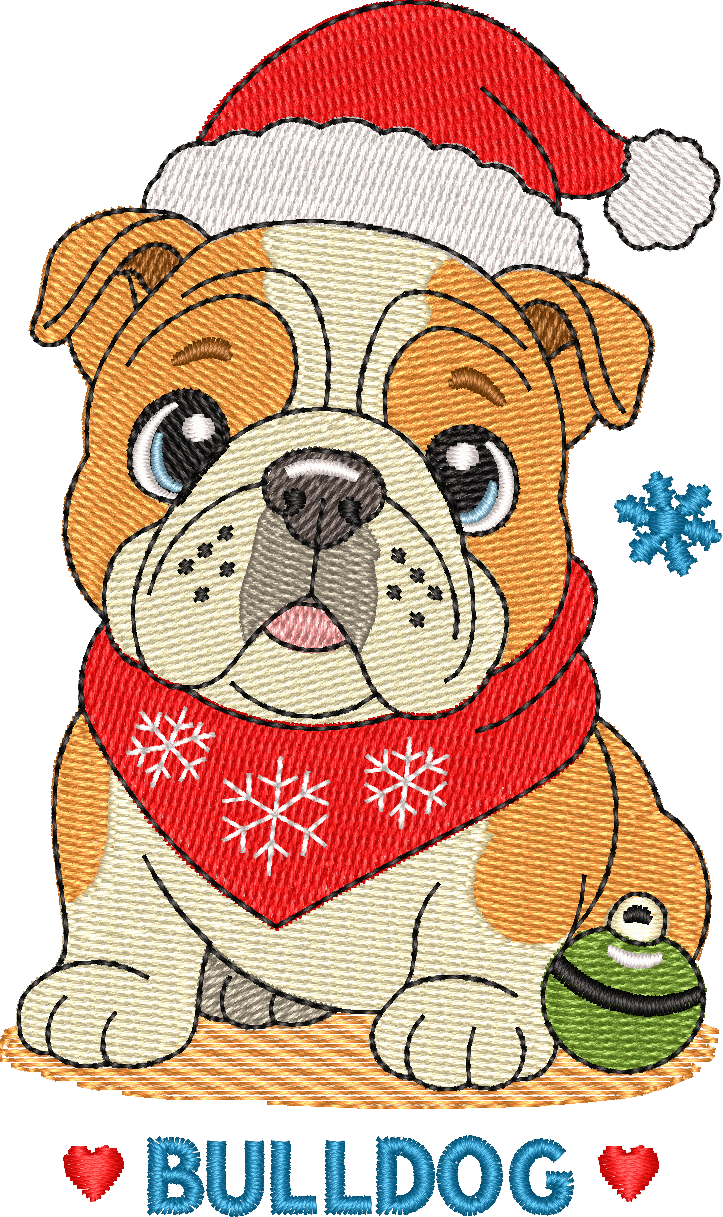 Christmas Puppies Bulldog
