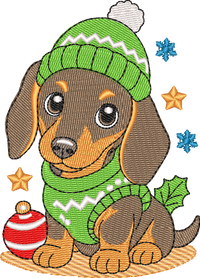 Christmas Puppies Dachshund 2