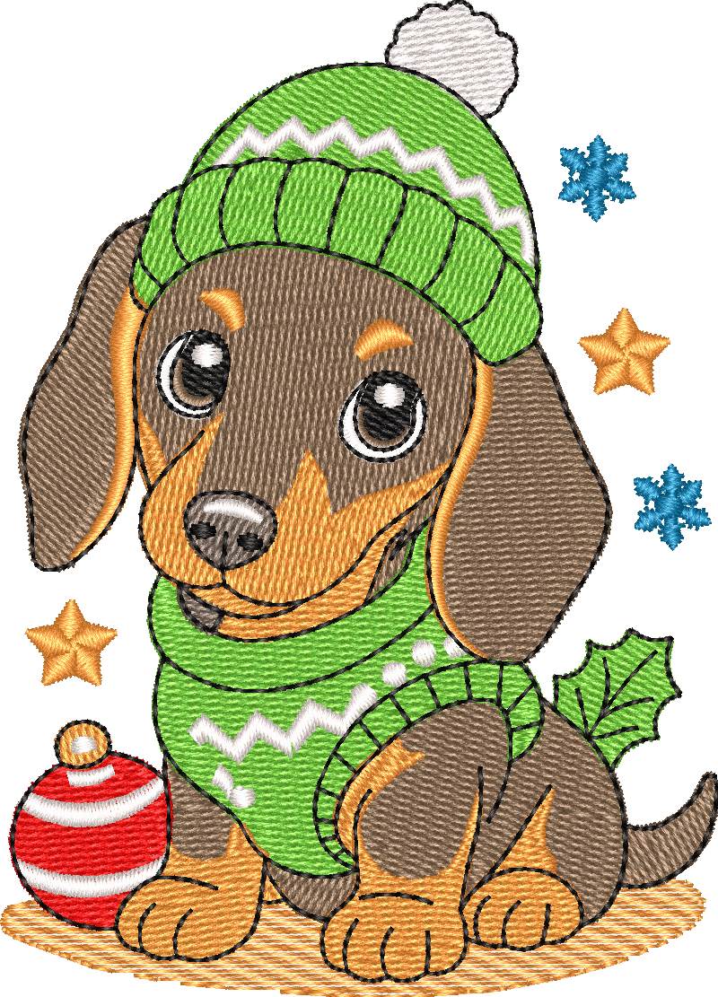 Christmas Puppies Dachshund 2