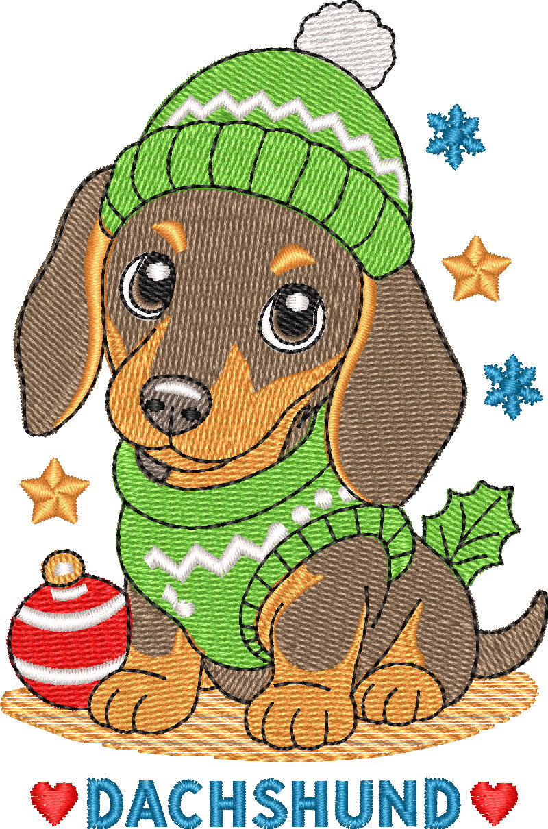 Christmas Puppies Dachshund