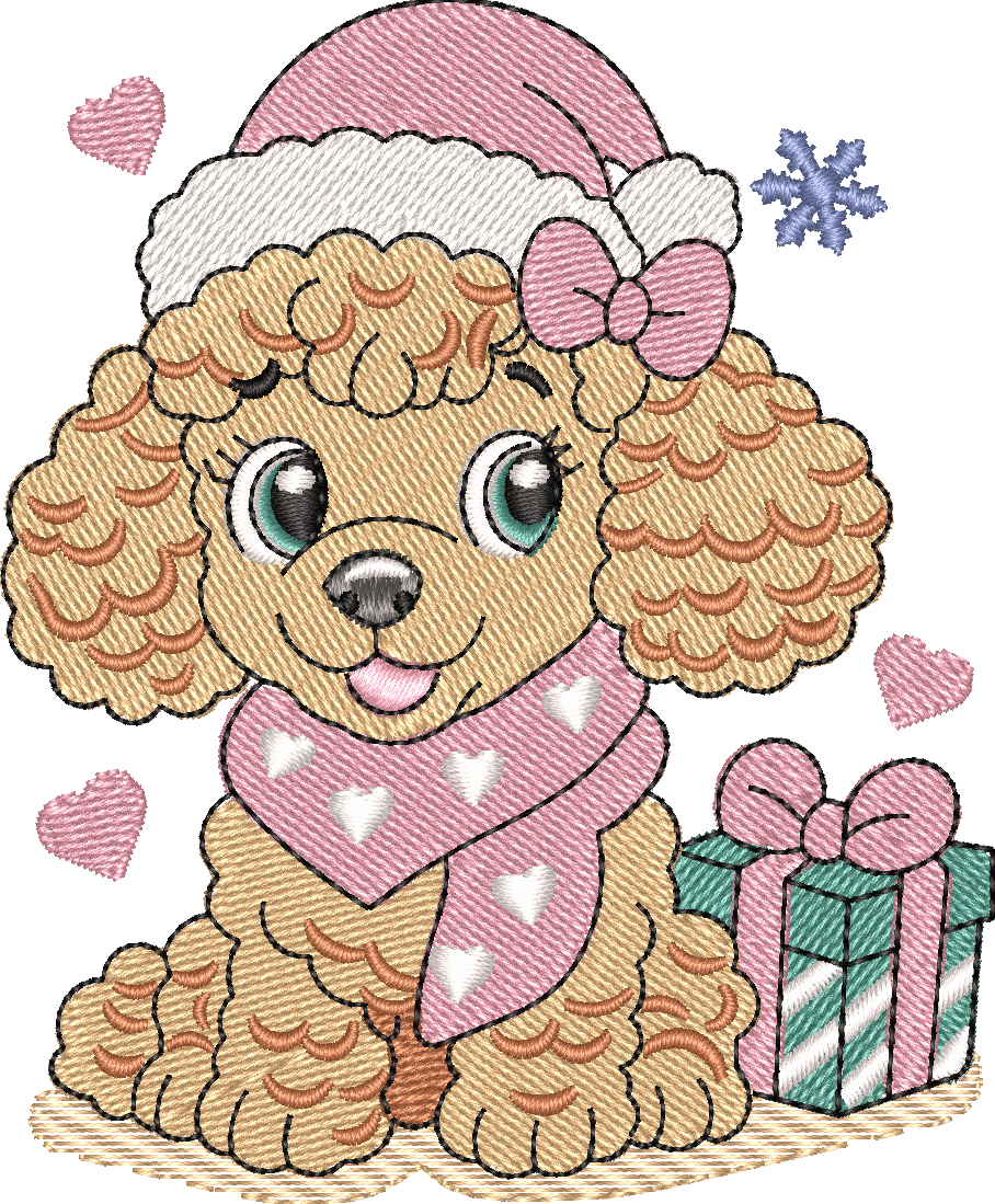 Christmas Puppies Poodle 2