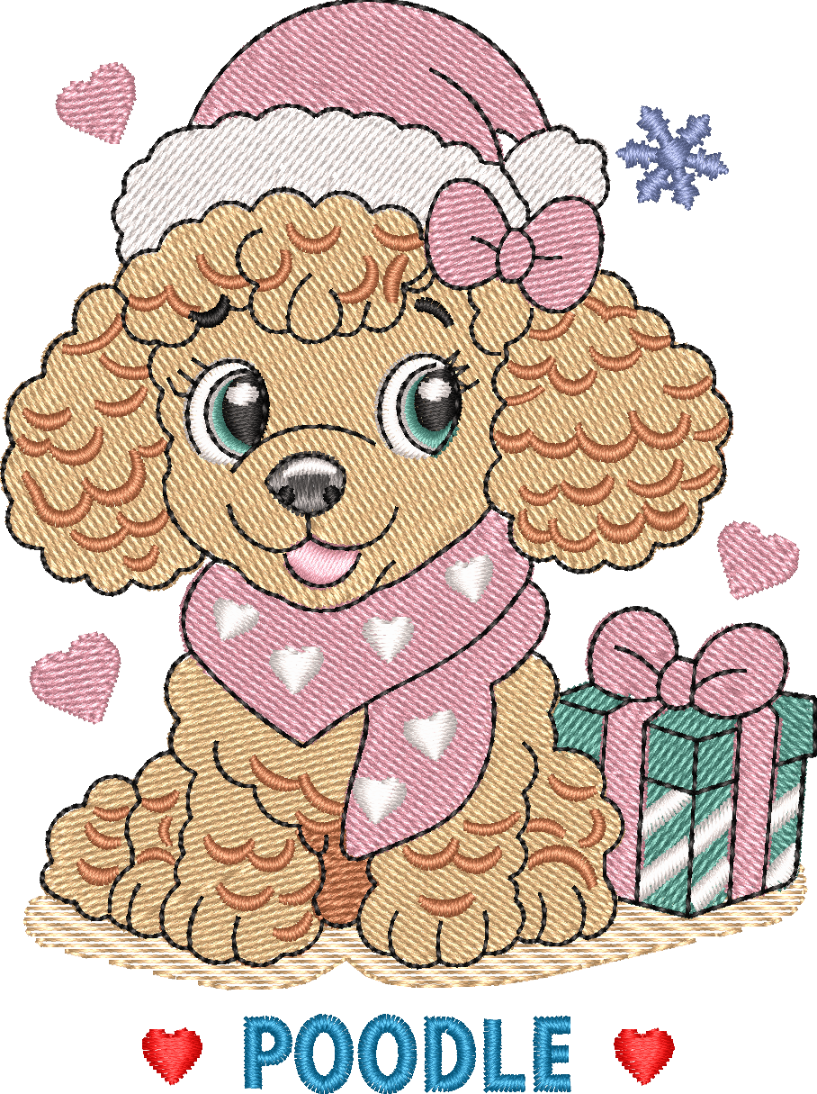 Christmas Puppies Poodle