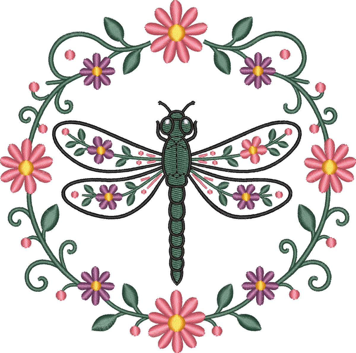 Dragonfly Circle Flowers