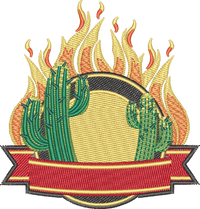 FLAMING CACTUS BANNER