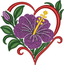 Flower Heart Purple Pansy