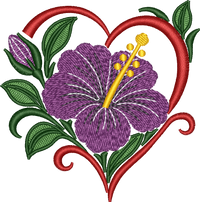 Flower Heart Purple Pansy