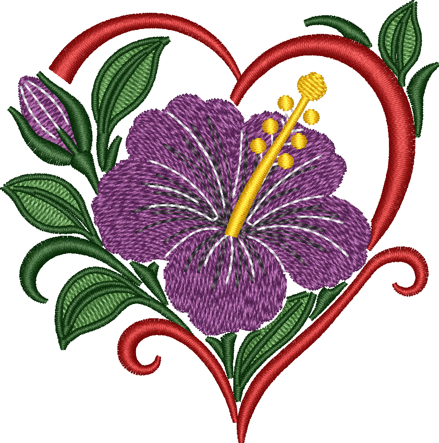 Flower Heart Purple Pansy