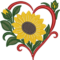 Flower Heart Sunflower