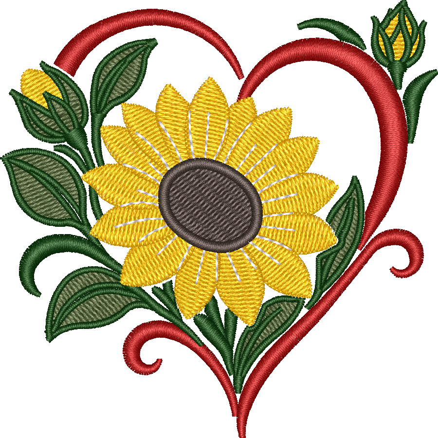 Flower Heart Sunflower