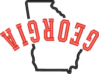 Georgia State Upside Down — embroidery design preview