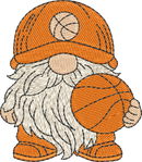 Gnome Sports Vintage Basketball embroidery design preview
