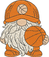Gnome Sports Vintage Basketball embroidery design preview