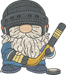 Gnome Sports Vintage Ice Hockey embroidery design preview