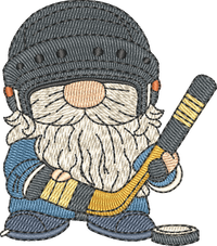 Gnome Sports Vintage Ice Hockey embroidery design preview