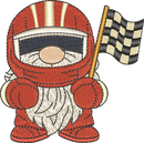 Gnome Sports Vintage Racing embroidery design preview