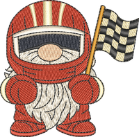 Gnome Sports Vintage Racing embroidery design preview