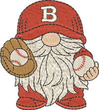 Gnome Sports Vintage Baseball embroidery design preview