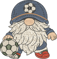 Gnome Sports Vintage Soccer embroidery design preview