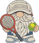 Gnome Sports Vintage Tennis embroidery design preview