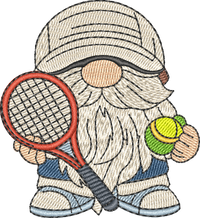 Gnome Sports Vintage Tennis embroidery design preview