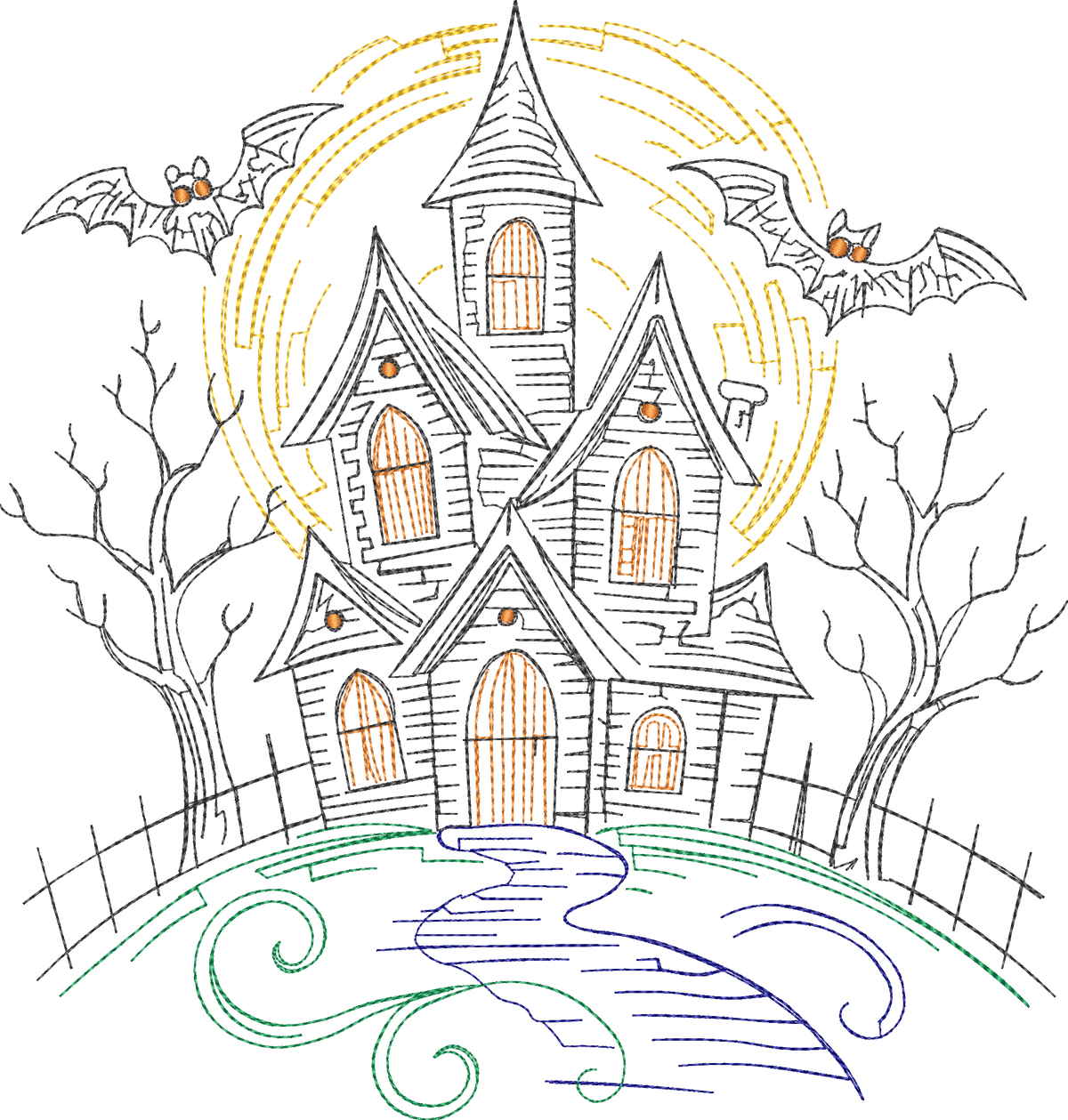 Haunted Mansion Castle Bats Full Front Runline